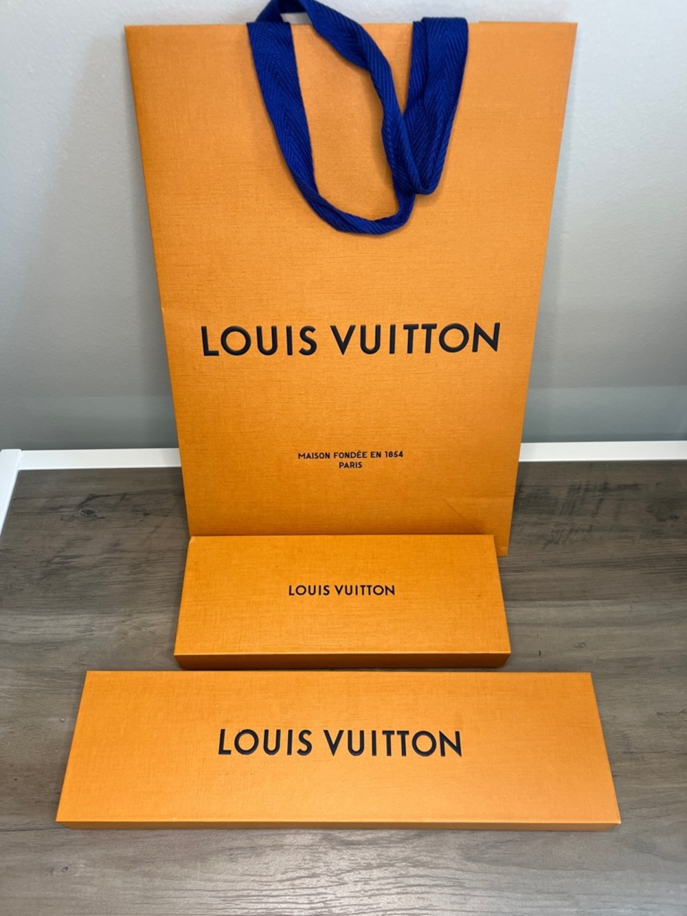 Louis Vuitton 2 Boxes and Shopping Bag